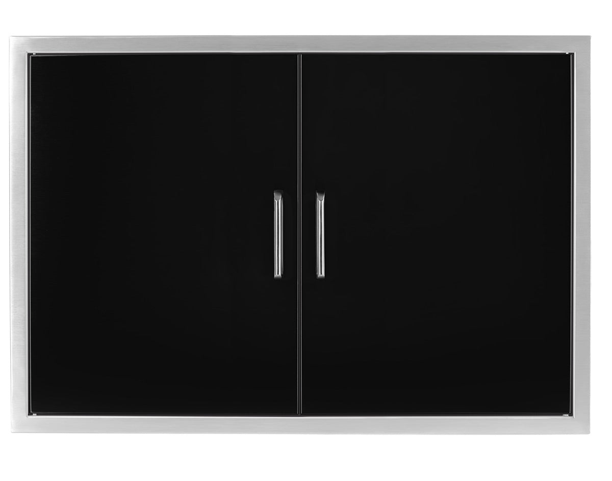 Wildfire 38-inch x 24-inch double access door in black stainless steel