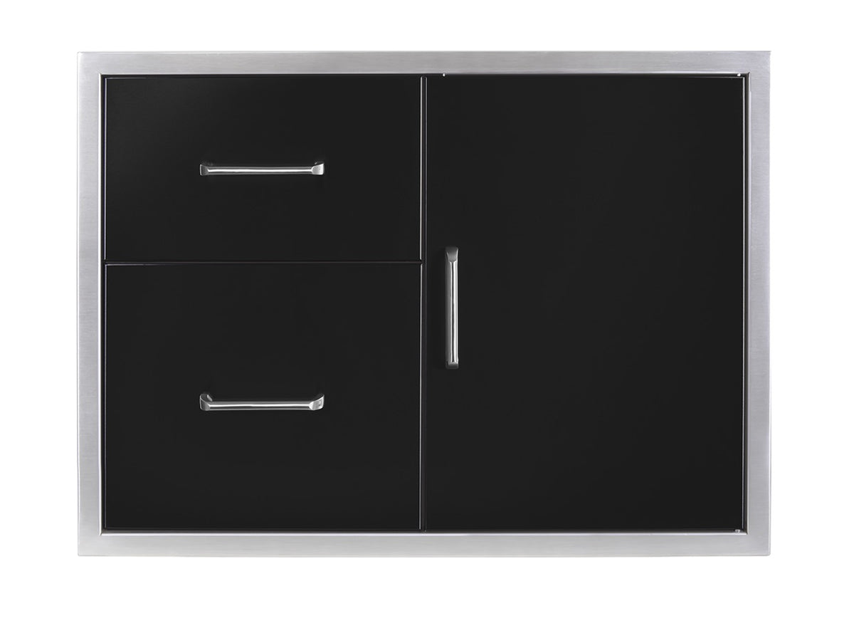 Wildfire 30-inch x 21-inch door/drawer combo in black stainless steel