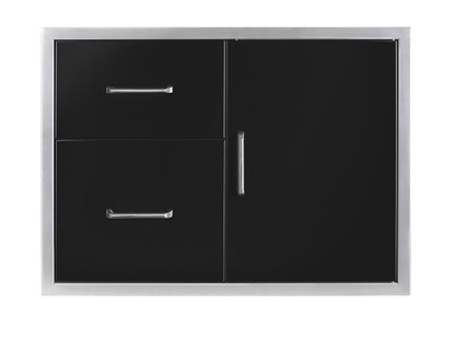 Wildfire 30-inch x 21-inch door/drawer combo in black stainless steel