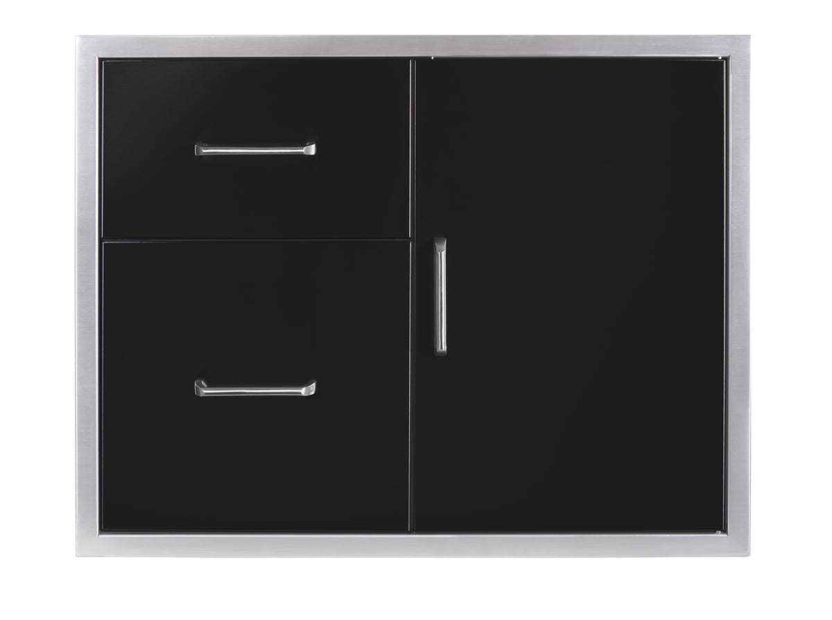 Wildfire 30-inch x 24-inch door/drawer combo in black stainless steel