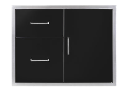 Wildfire 30-inch x 24-inch door/drawer combo in black stainless steel