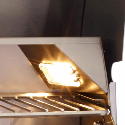 Illuminated interior cooking area of the Bull Brahma gas grill