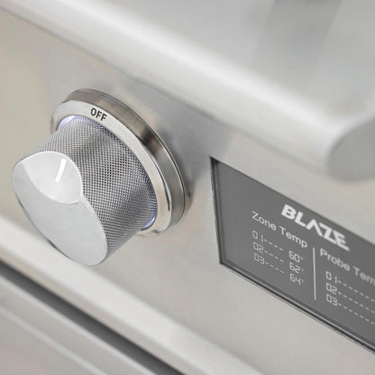 Blaze LTE PRO digital temperature display and safety-glow control knob