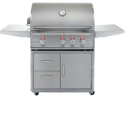 Blaze Professional LUX 34-inch freestanding gas grill on stainless steel cart