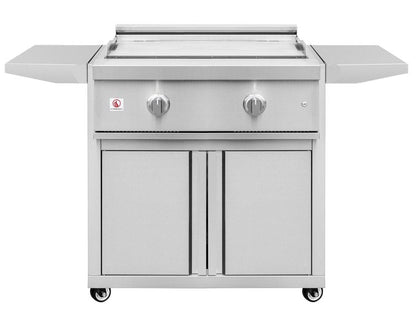 Summerset Griddle Pro 30-inch freestanding gas griddle with stainless steel cart and folding side shelves