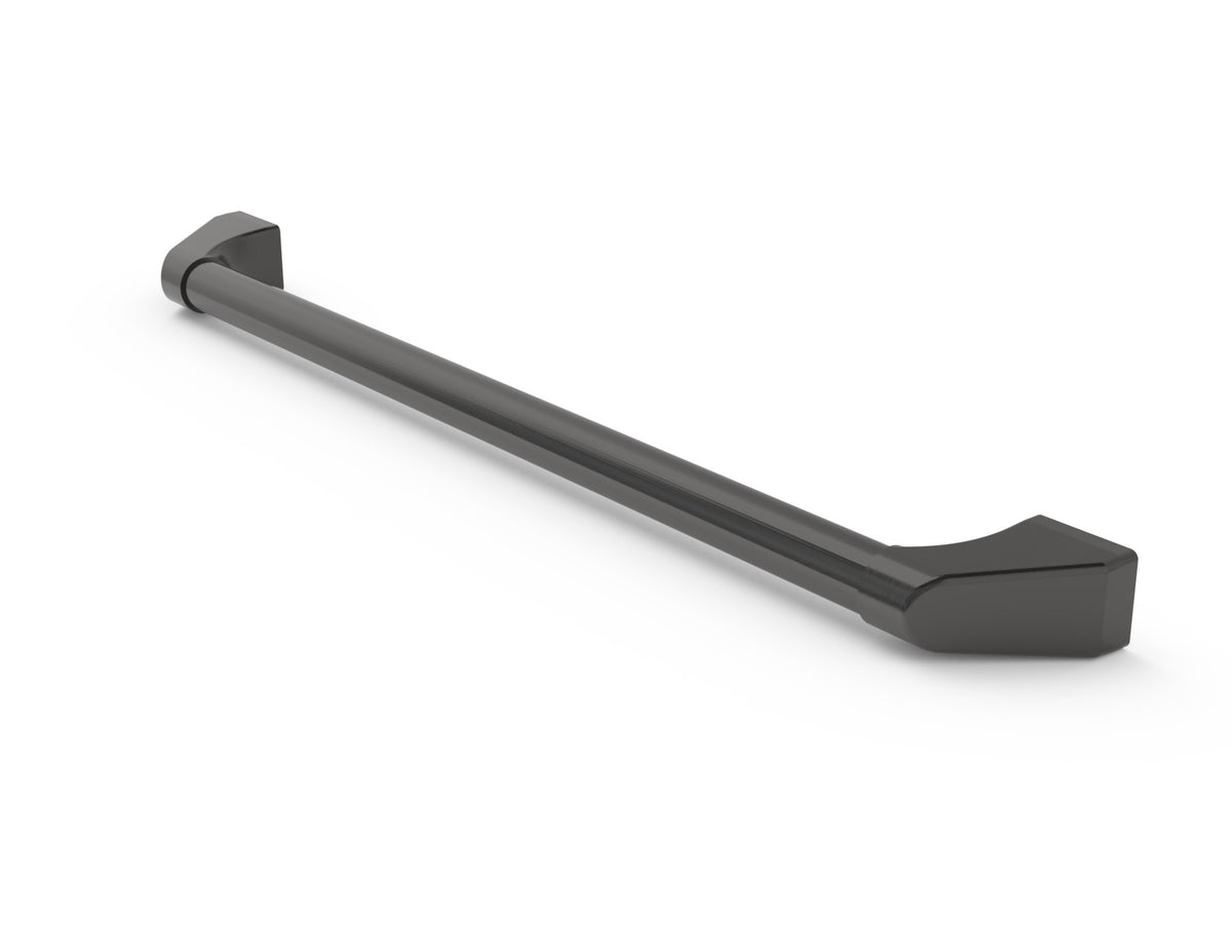 Wildfire 30-inch replacement grill handle in Chrome Black finish, angled view