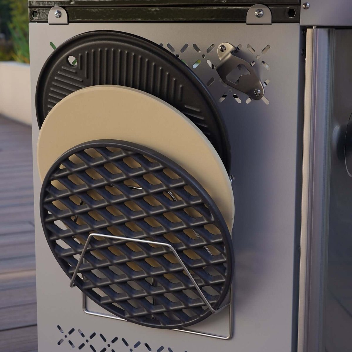 Monument Grills multifunctional grill rack in use