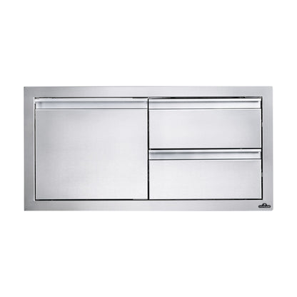 Napoleon Built-In 36 x 16-inch door and double drawer combo, front view