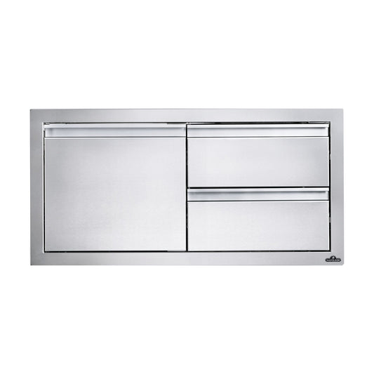 Napoleon Built-In 36 x 16-inch door and double drawer combo, front view