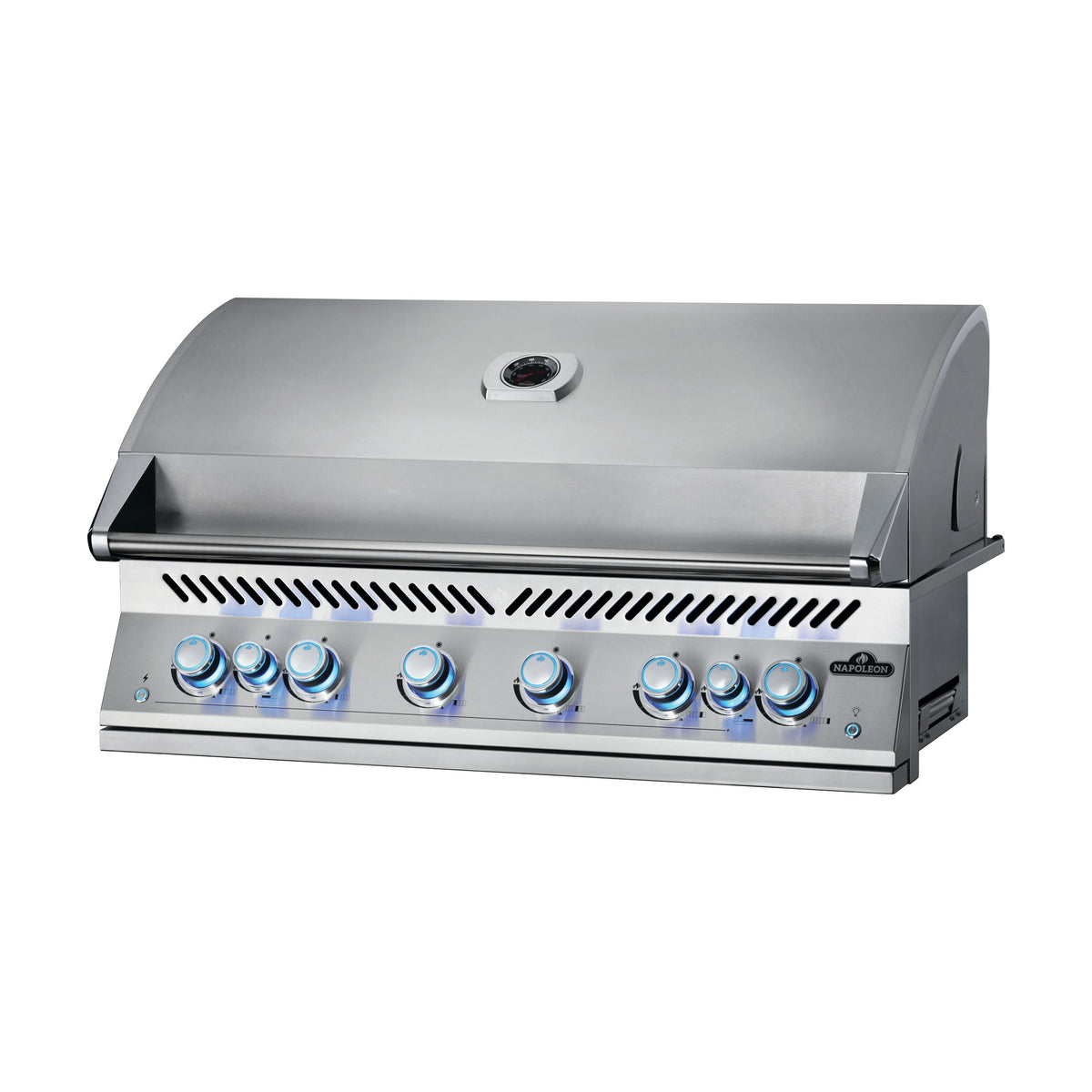 Napoleon Built-In 700 Series 44-inch gas grill, angled view, lid closed