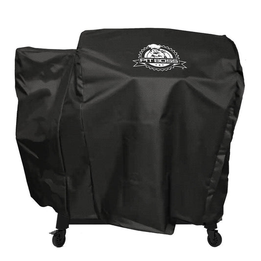 Pit Boss Navigator 1600 grill cover, black, on a pellet grill