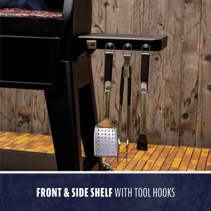 Pit Boss Navigator 850 shelf with tool hooks