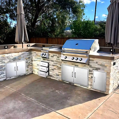 Custom Garden Outdoor Modular Kitchen Cabinets Complete Stainless Outdoor Kitchen Sturdy for Patio Commercial Use