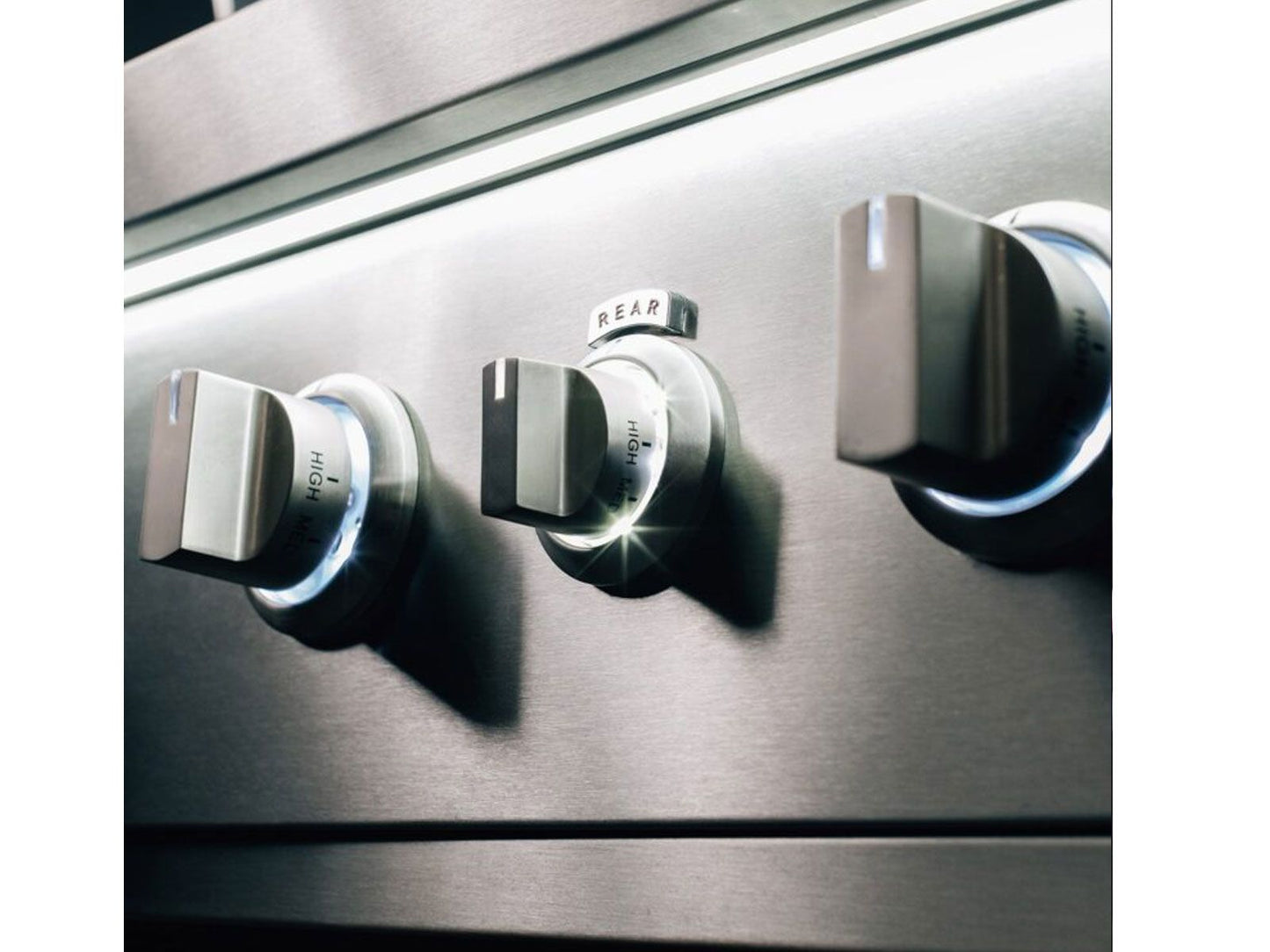 Quest grill control knobs showing the off position