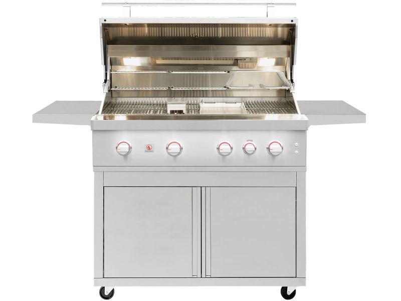 Summerset Quest 42-inch freestanding gas grill with the hood open