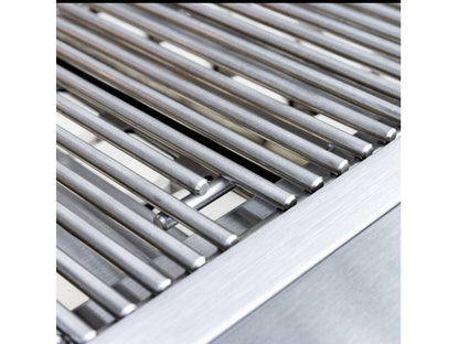 Cast stainless steel main burners inside a Summerset Sizzler Pro gas grill