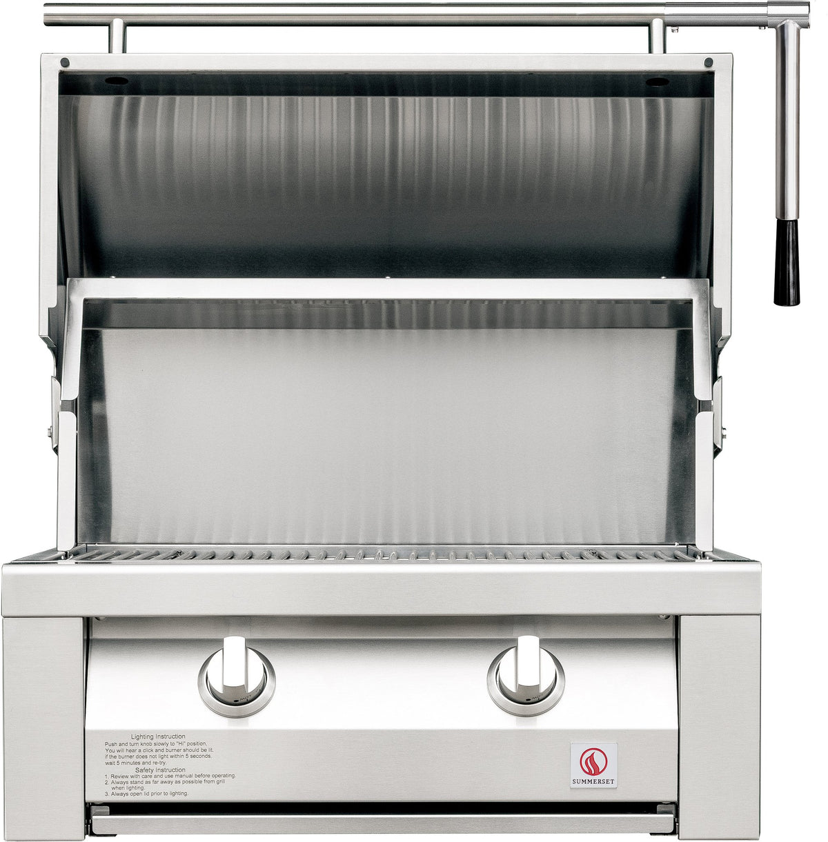 Summerset Resort 30-Inch 2-Burner Built-In Gas Grill – open with ADA handle