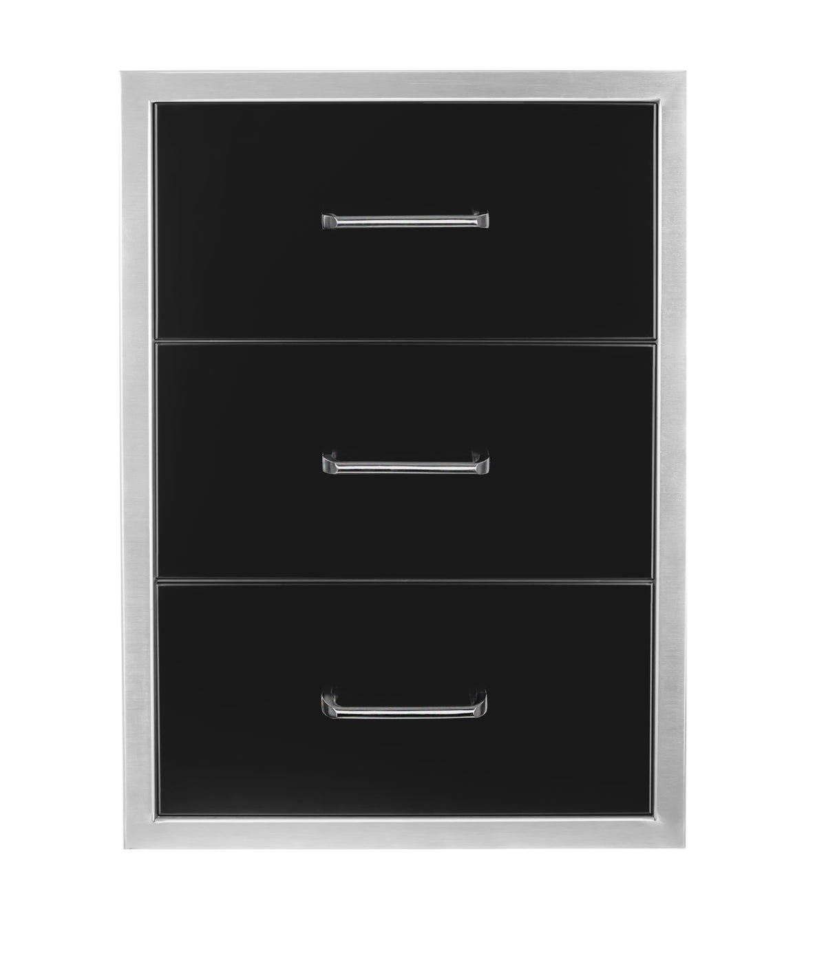 Wildfire triple drawer in black stainless steel