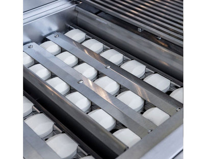Easy-clean briquette system inside a Summerset TRL Pro gas grill